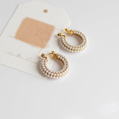 Chunky Pearl Hoops