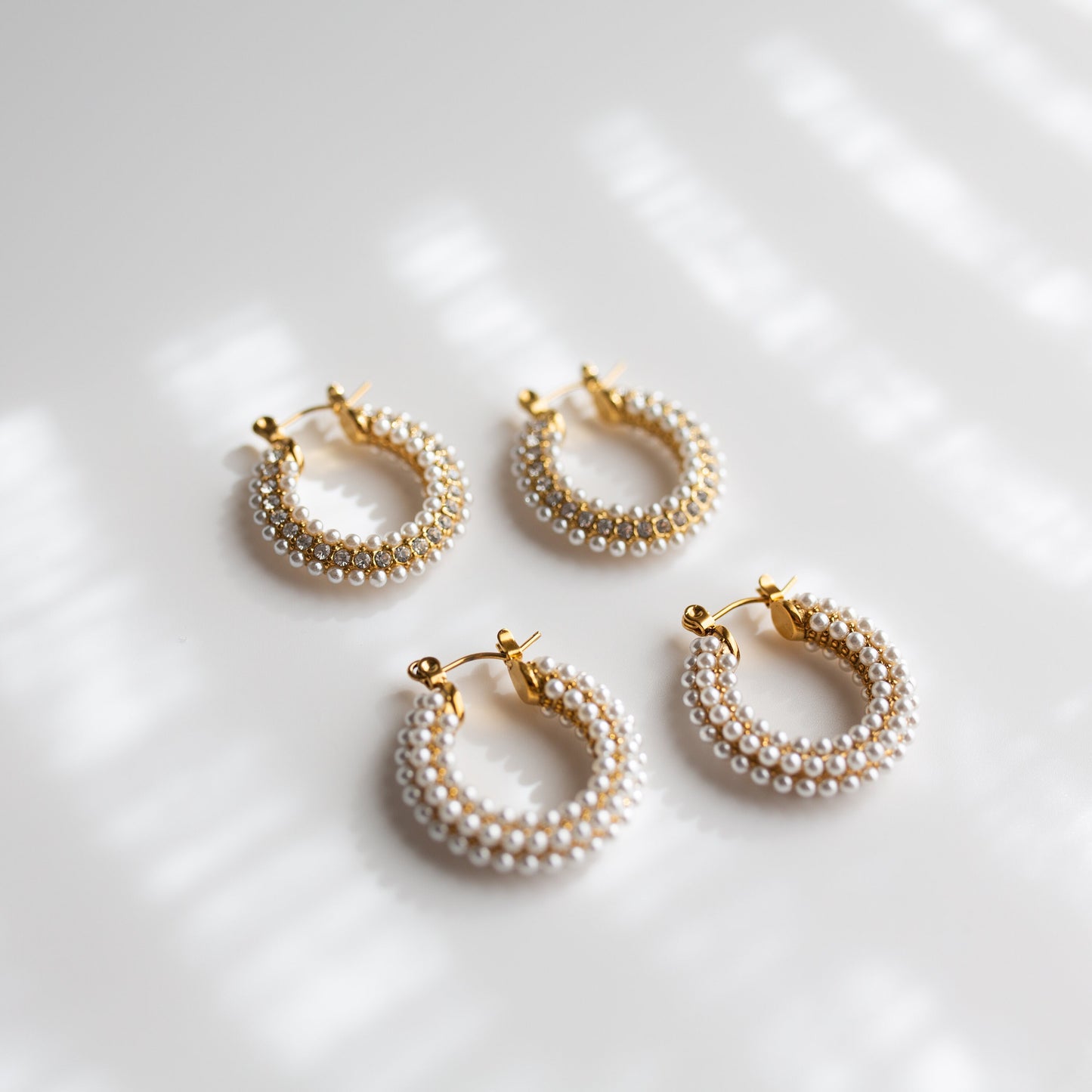 Chunky Pearl Hoops