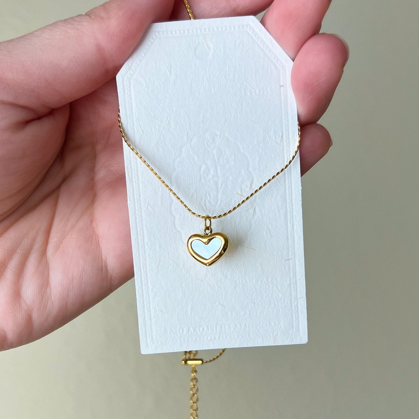 White Heart Necklace