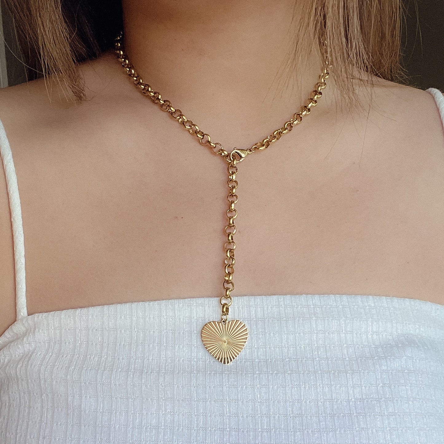 Chunky Heart Chain Necklace