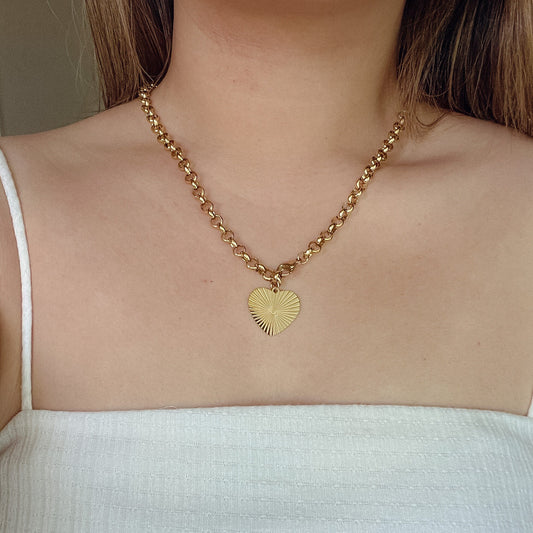 Chunky Heart Chain Necklace