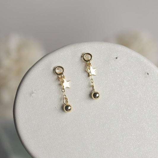 Tiny Star Drop Earrings