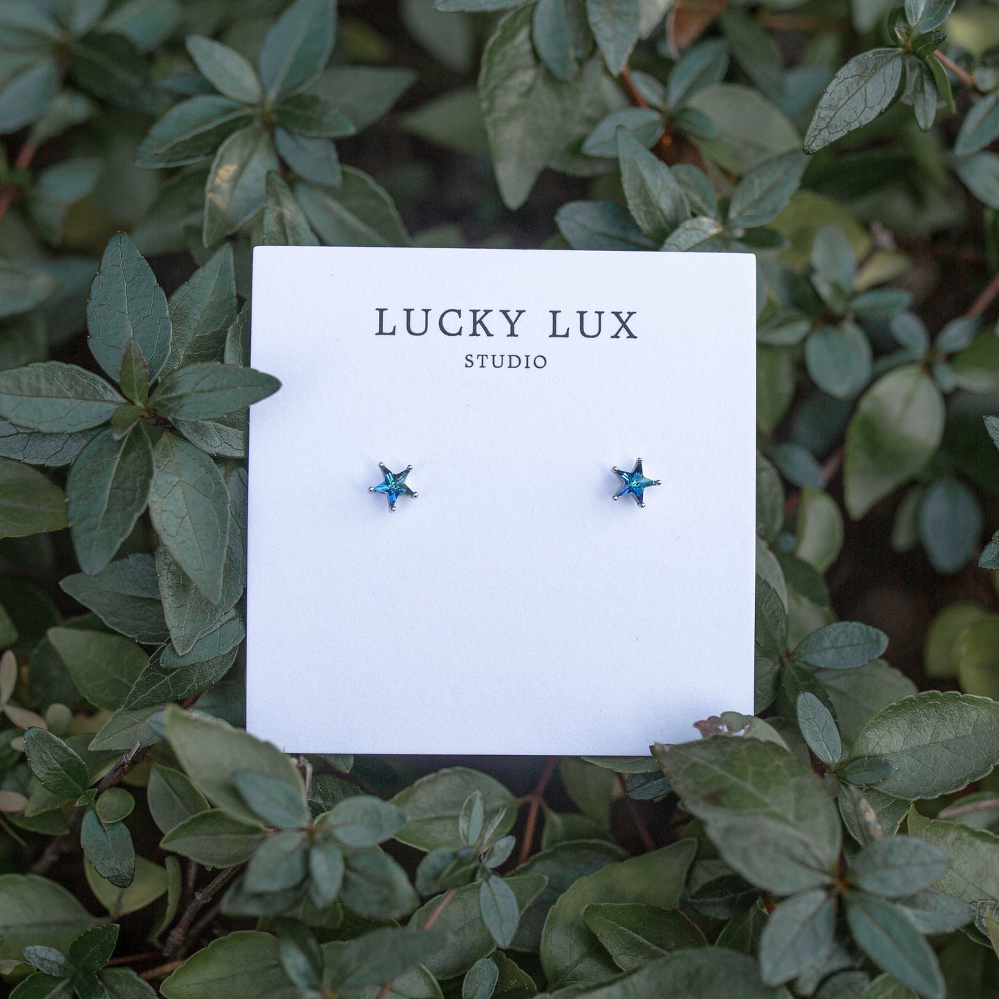 Crystal Blue Star Studs