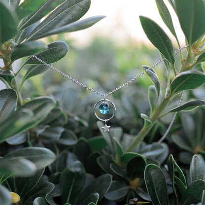 Blue Crystal Star Necklace