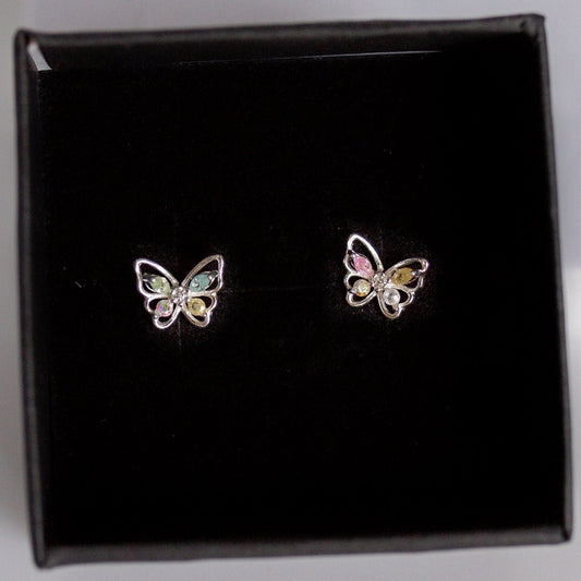 Colorful Butterfly Studs