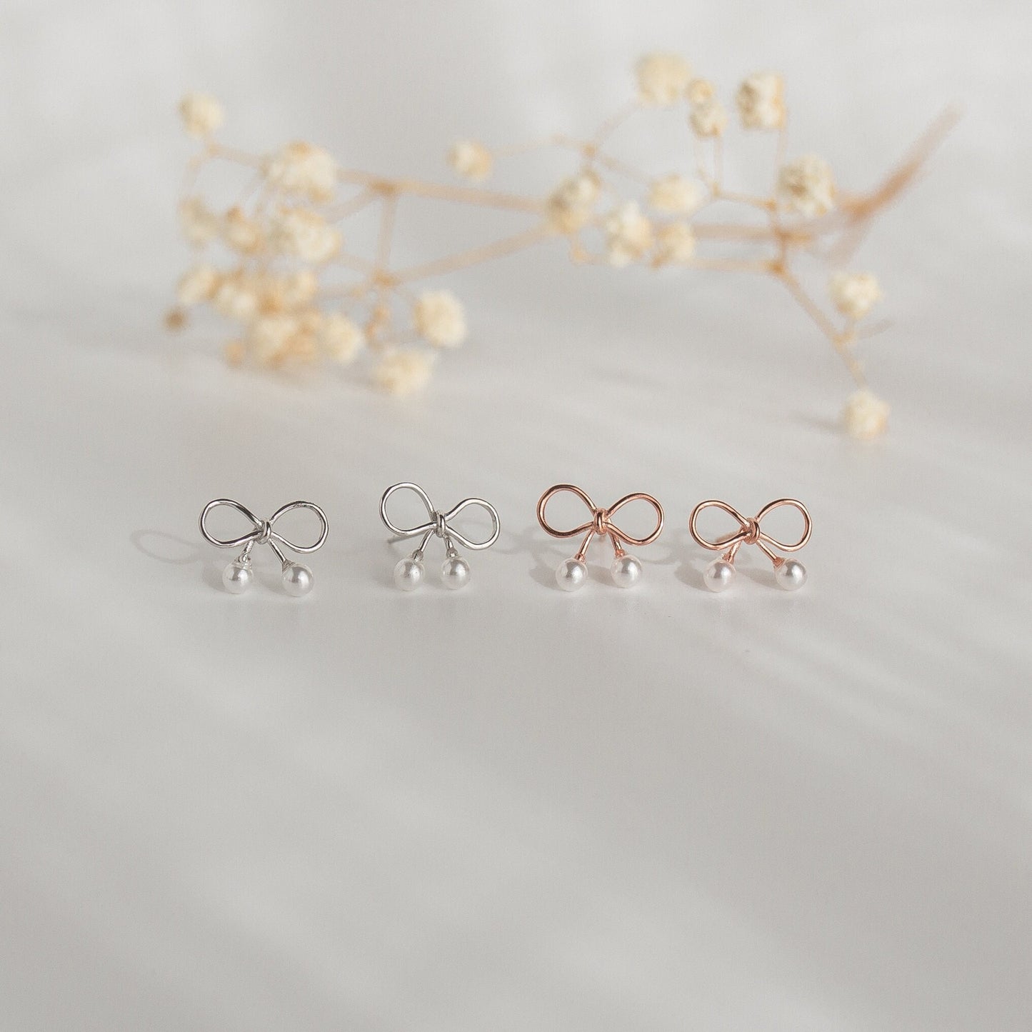 Pearl Bow Earrings