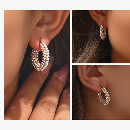 Chunky Pearl Hoops