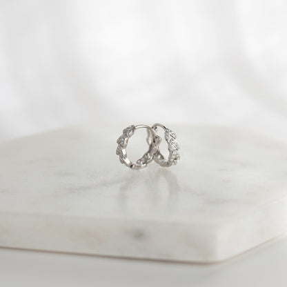 Diamond Hoops Earrings