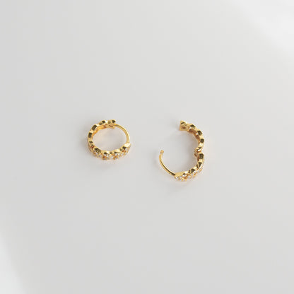 Diamond Hoops Earrings