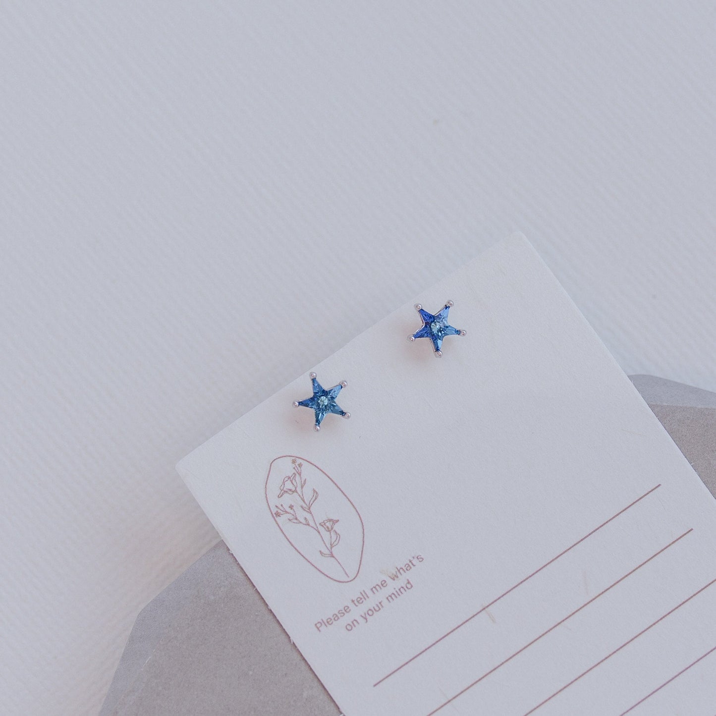 Crystal Blue Star Studs