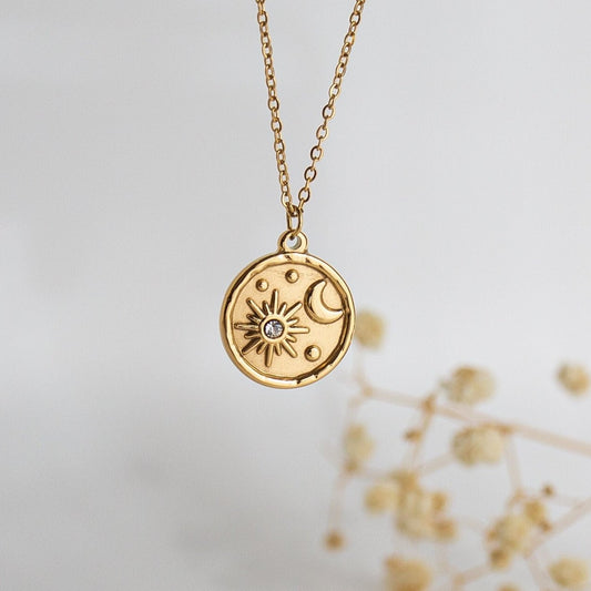 Moon Sun Round Necklace