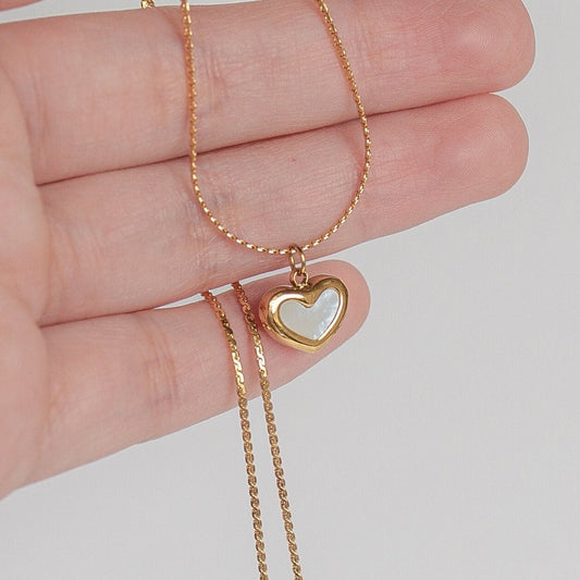 White Heart Necklace