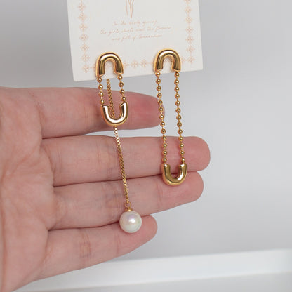 Safety Pin Dangle Earrings