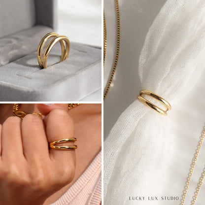 Double Layer Gold Rings