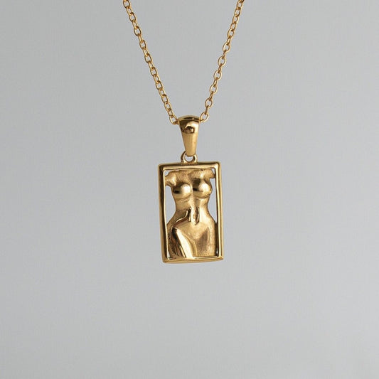 Female Body Sculpture Necklace