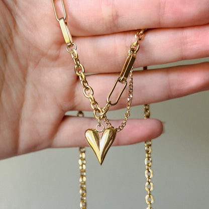 Thick Chain Heart Necklace