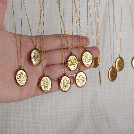 Zodiac Signs Enamel Necklaces