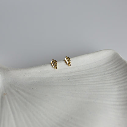 Small Tiny Leaf Studs Gold Silver Stacking Earrings Cute Dainty Leaves Earrings Gold Studs Minimalist Earrings Birthday Gift for Her