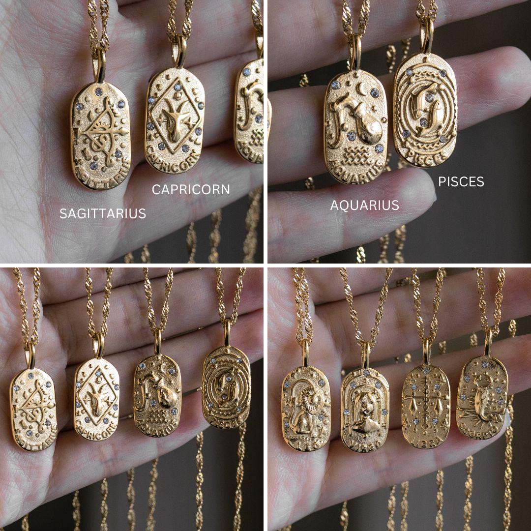 Zodiac Sign Pendant Necklace