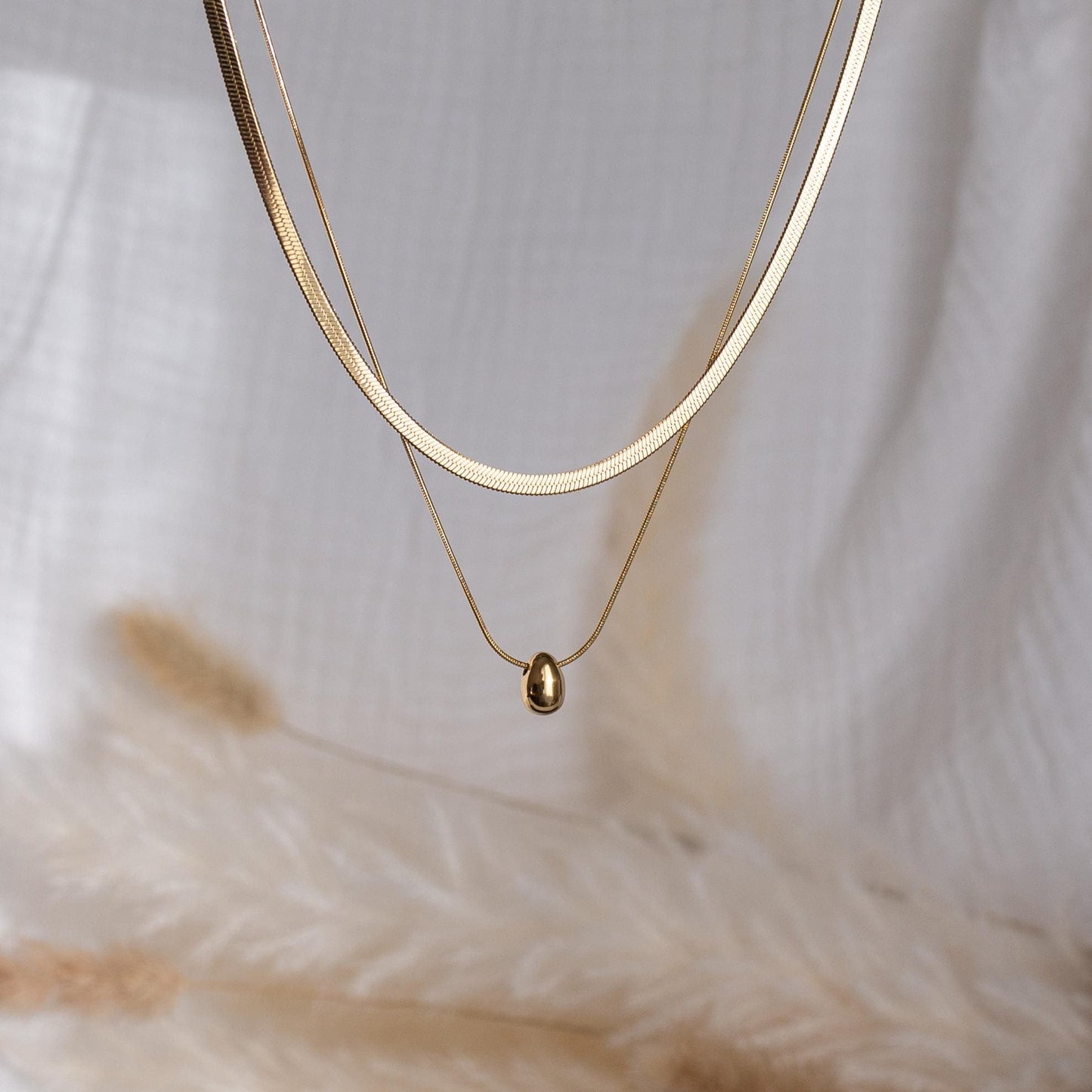 Teardrop Double Layered Necklace