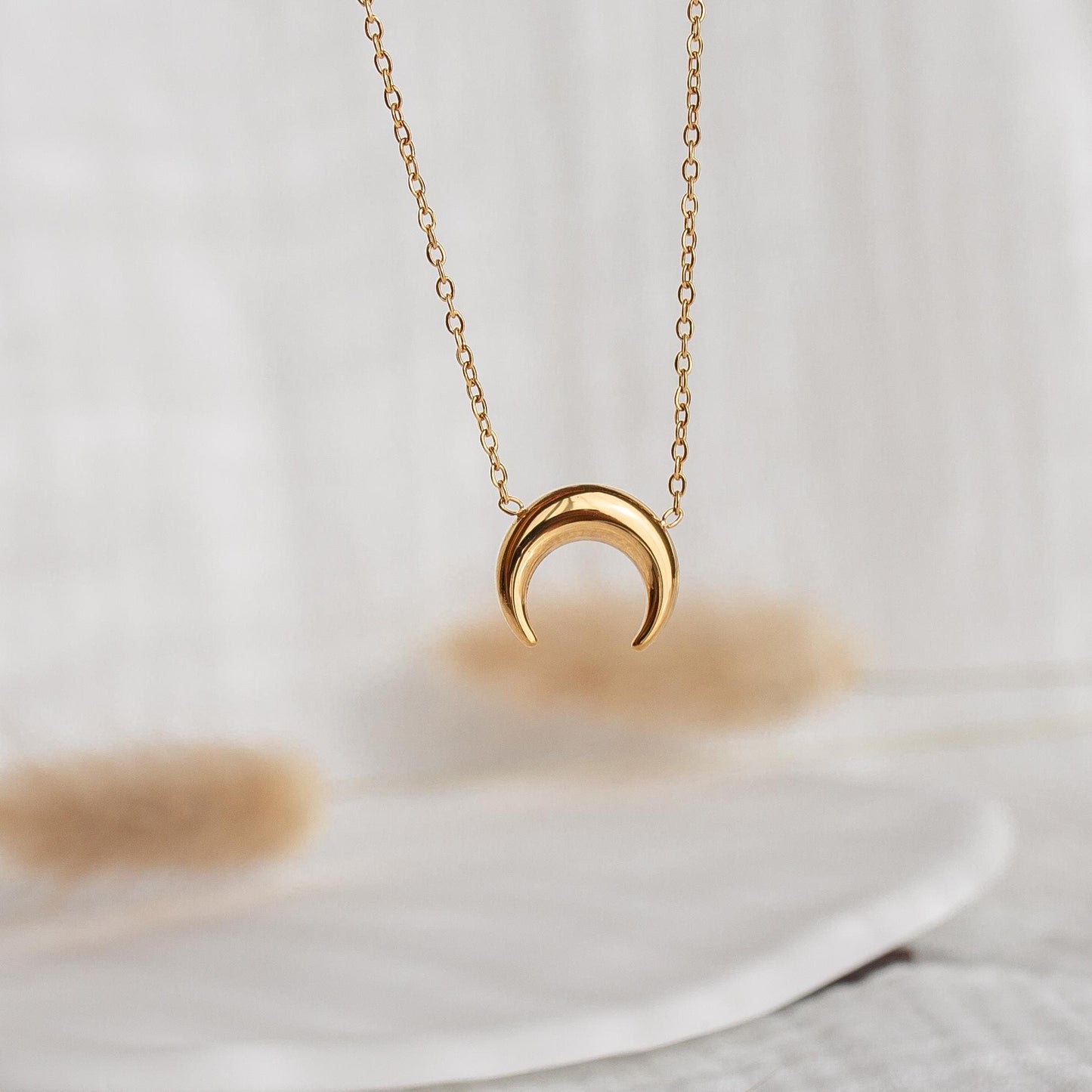 Gold Crescent Moon Necklace