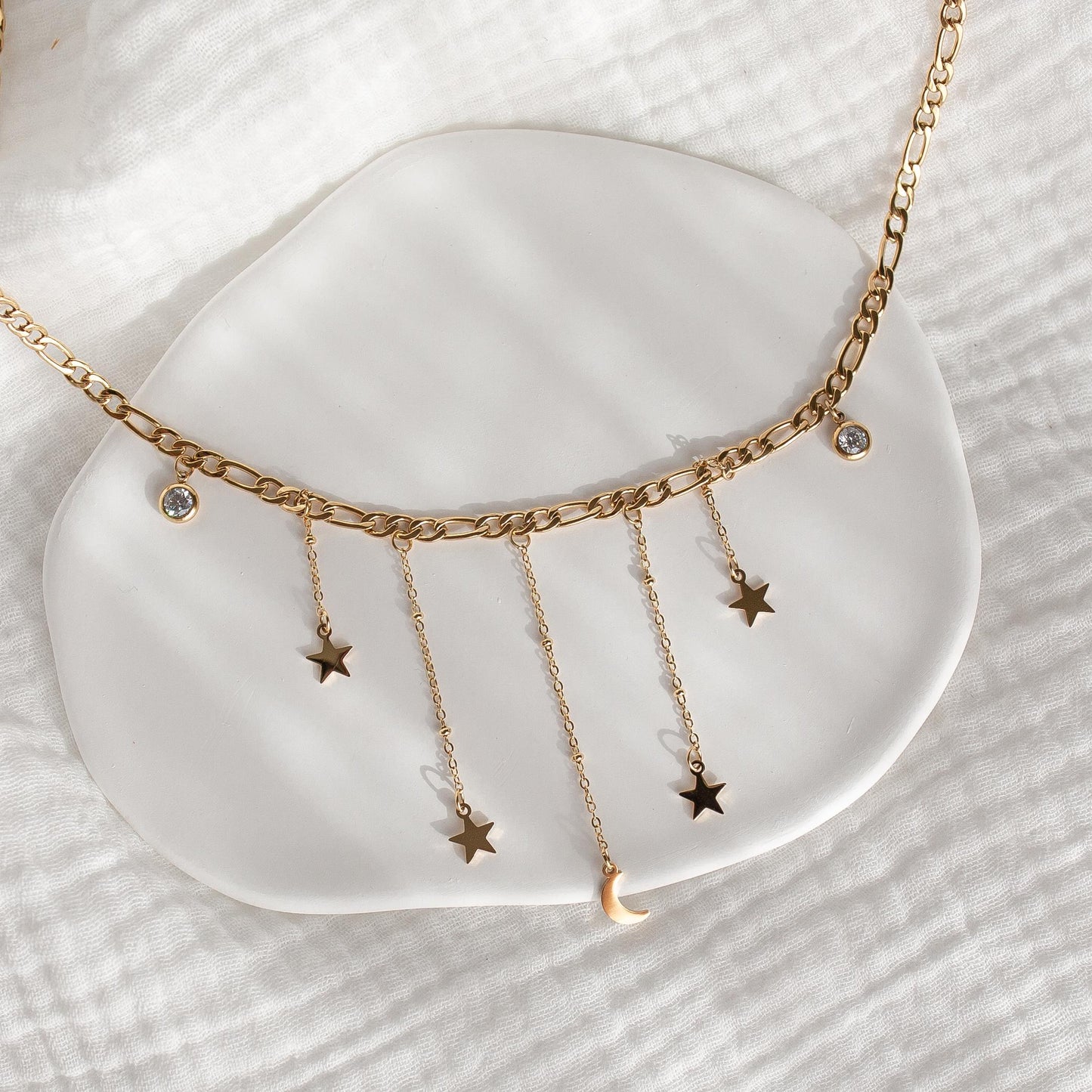 Mini Star Moon Cluster Necklace